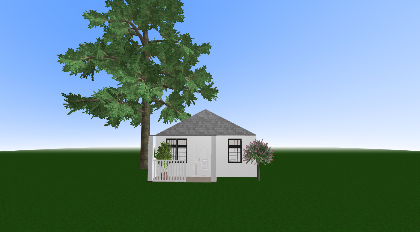 Visualization gallery - Charming Small Cottage House Plan — 2 Bedrooms, 57 m² (614 sq ft), Open Kitchen (No Garage)