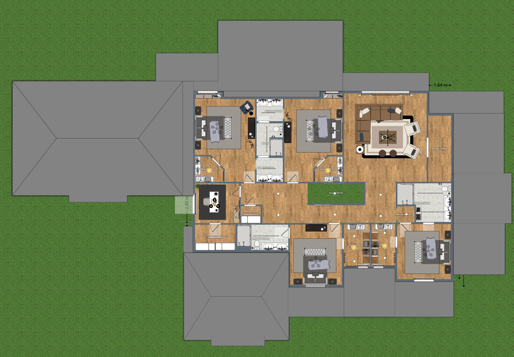 Blueprints - Grand Three-Story Estate House Plan — 6 Bedrooms, 8 Baths, 847 m² (9,117 sq ft)