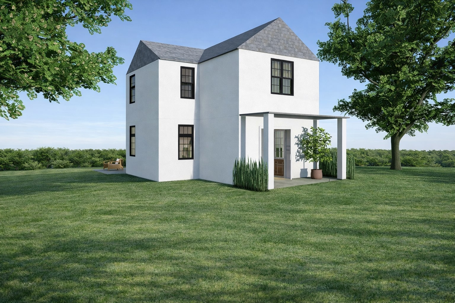 Visualization gallery - Compact 2-Storey Cottage House Plan — 3 Bedrooms, 135 m² (No Garage)