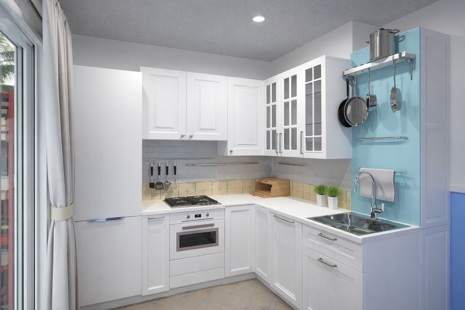 Visualization gallery - Bright Studio Apartment Plan — 53 m² (570 sq ft), Balcony, Nursery Nook & Ample Storage