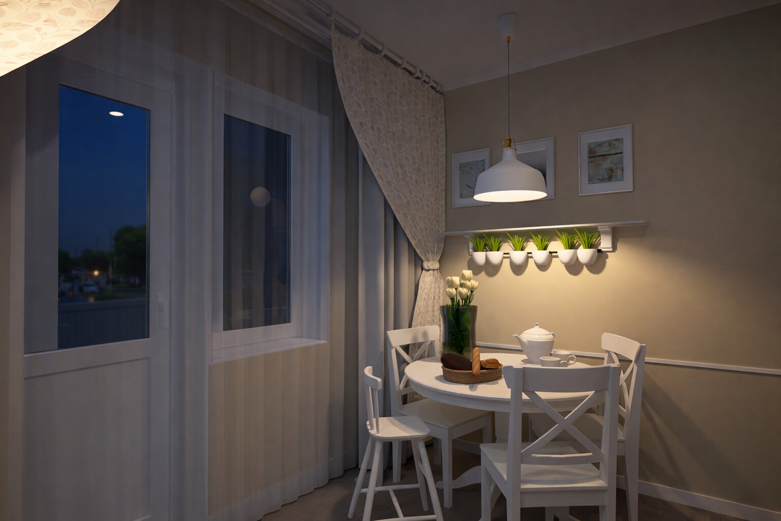 Visualization gallery - Charming Traditional Apartment Plan — 71 m² (764 sq ft), 1.5 Baths, Children’s Room, Balcony