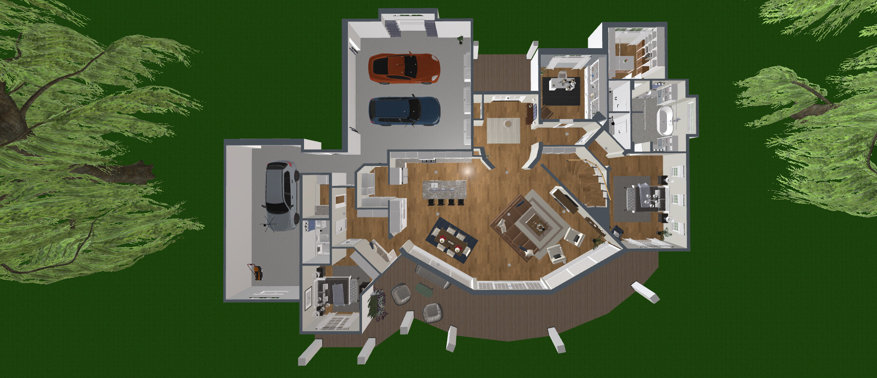 Visualization gallery - Luxury Six Bedroom Estate House Plan — 602 m² (6,488 sq ft), Home Theater, 3-Car Garage