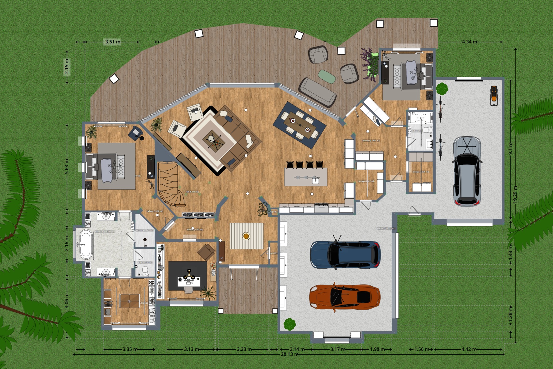Blueprints - Luxury Six Bedroom Estate House Plan — 602 m² (6,488 sq ft), Home Theater, 3-Car Garage