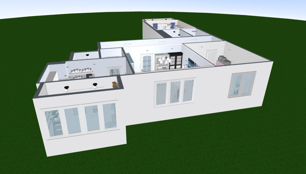 Visualization gallery - Cozy Two Bedroom Apartment Plan — 84 m² (904 sq ft), Dual Balconies, Pantry & Laundry Closet