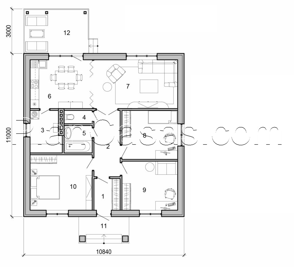 Visualization gallery - Brick One story home