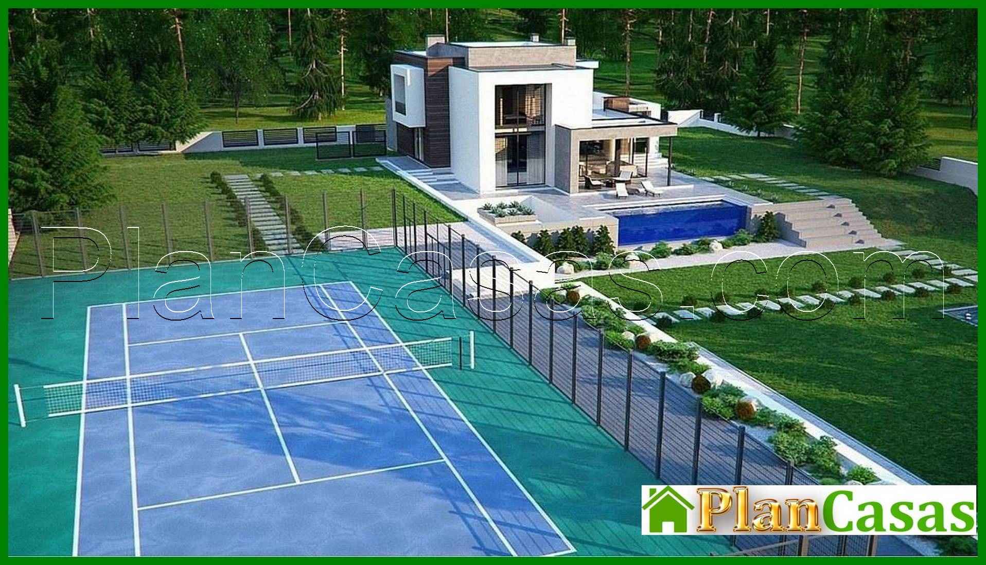 Visualization gallery - Two-story flat-roof mansion