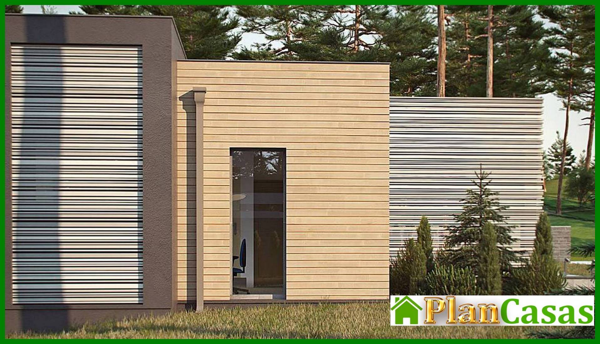 Visualization gallery - One-story modern mansion for a narrow plot