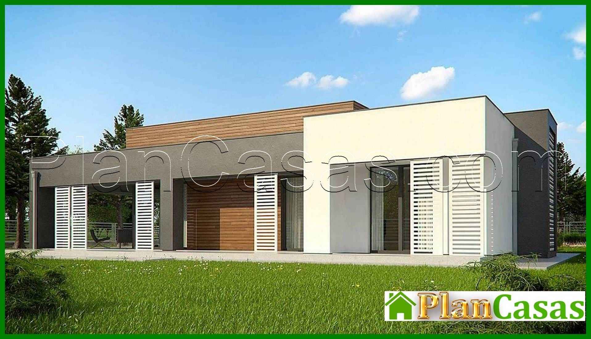 Visualization gallery - One-story modern mansion for a narrow plot