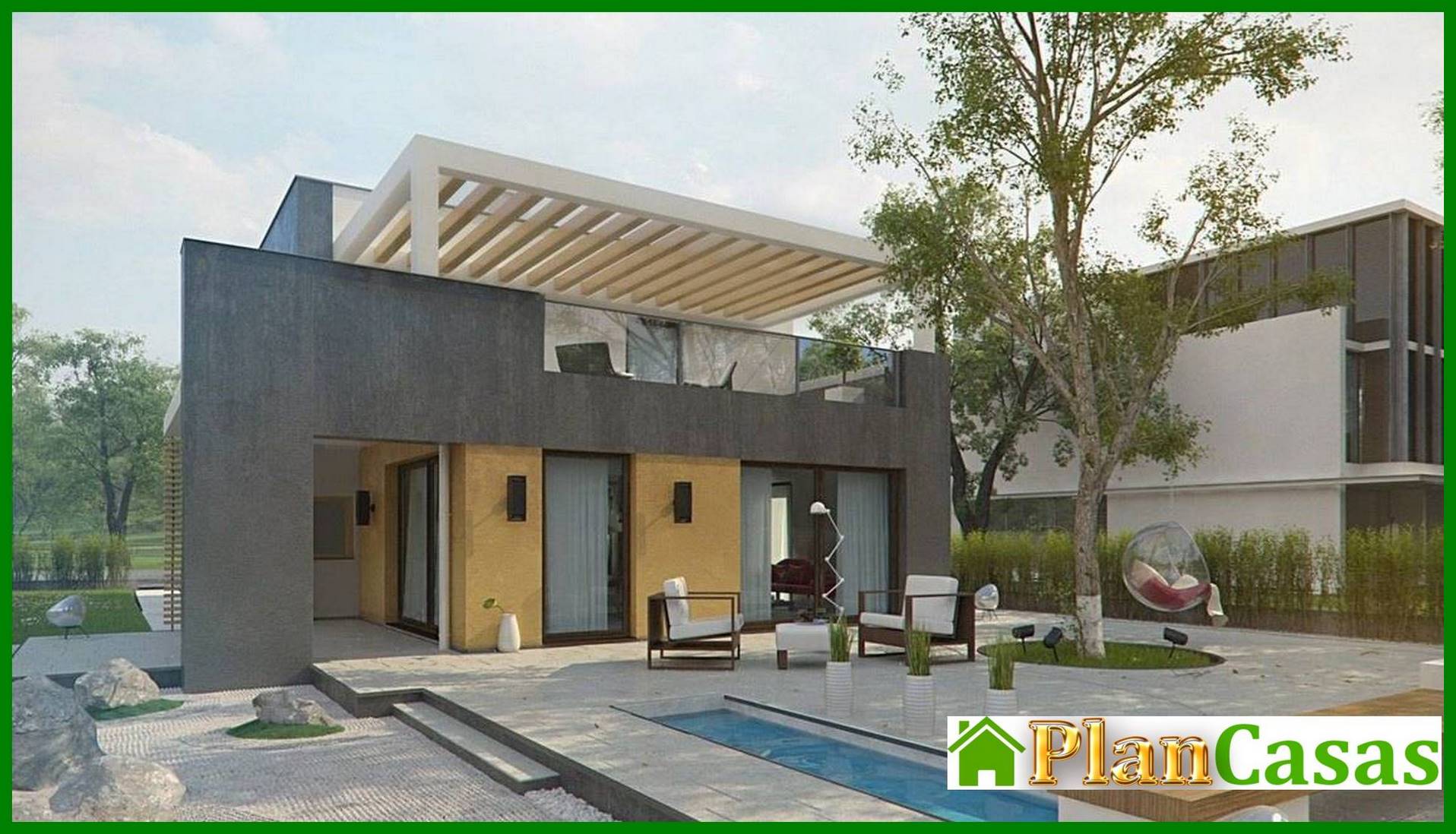 Ultra-Modern Flat-Roof Country Mansion house plan