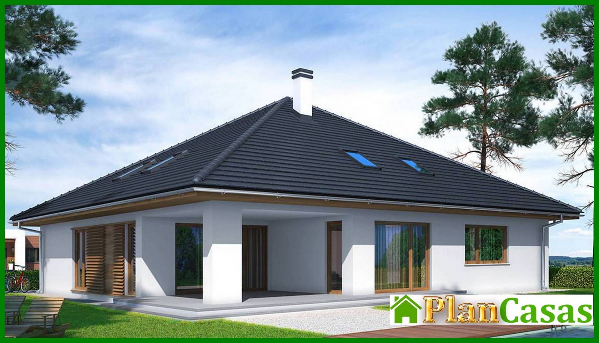 Visualization gallery - One-story house with comfortable bedrooms