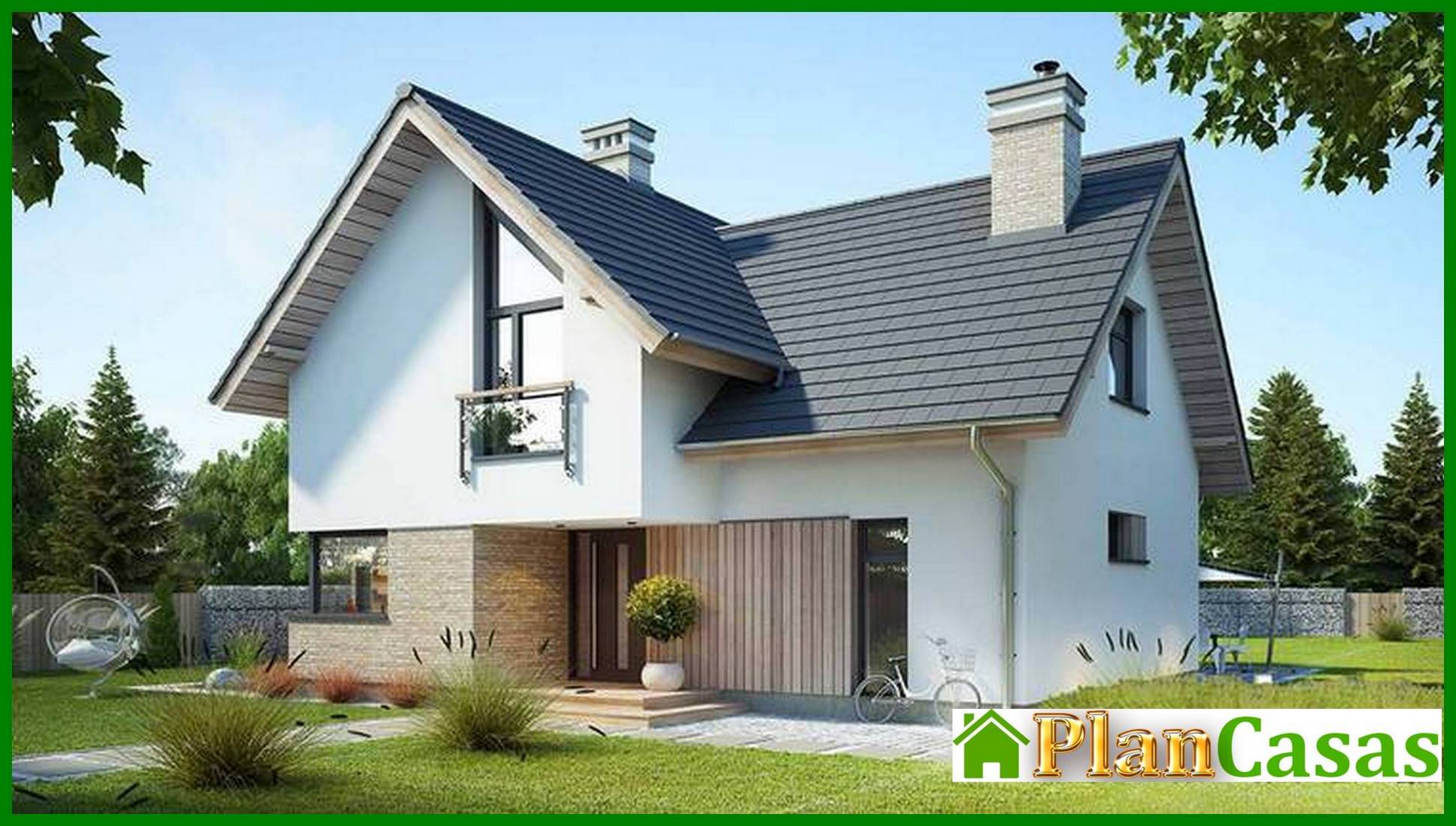 Visualization gallery - The project of a two-story house with a kitchen studio and an office