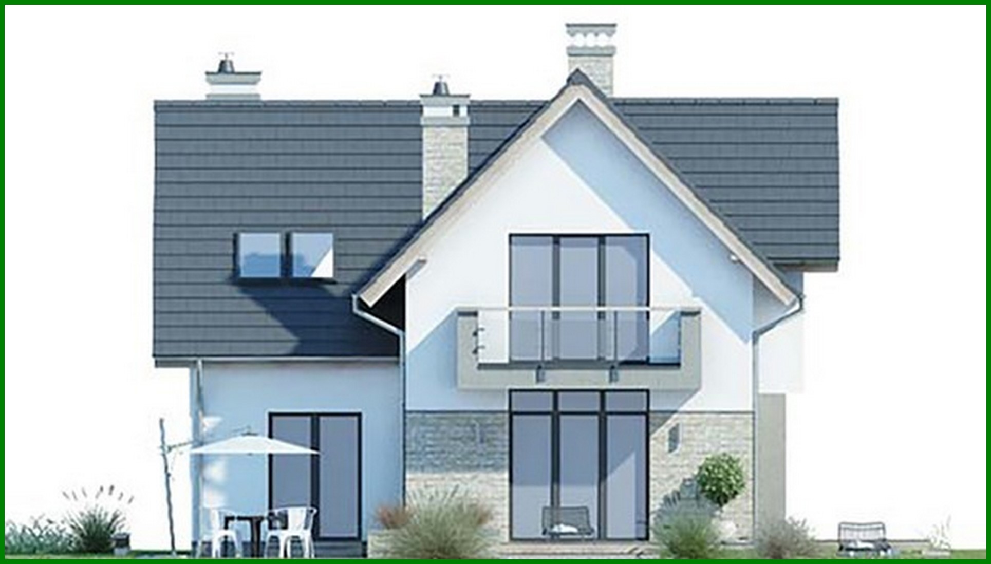 Visualization gallery - The project of a two-story house with a kitchen studio and an office