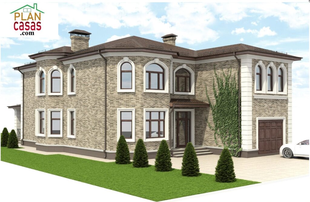 Two storey mansion house plan