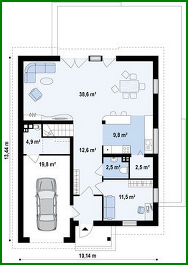 Visualization gallery - The project of a bright stylish classic house with an attic and a garage for a car