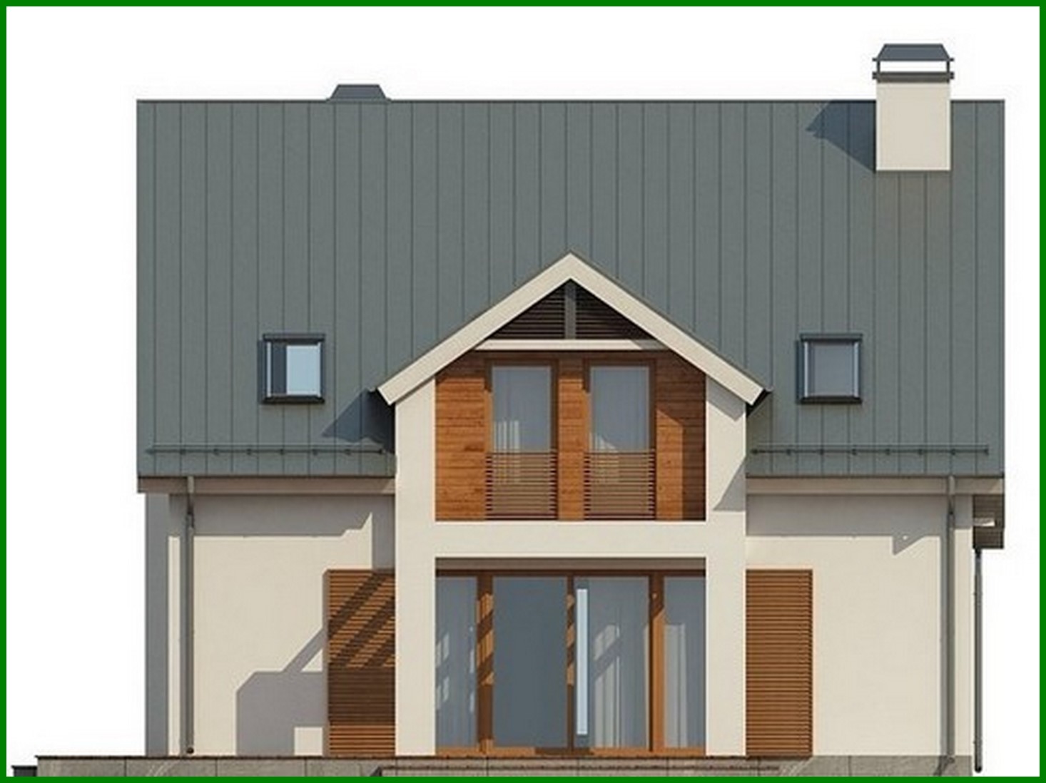 Visualization gallery - The project of a bright stylish classic house with an attic and a garage for a car