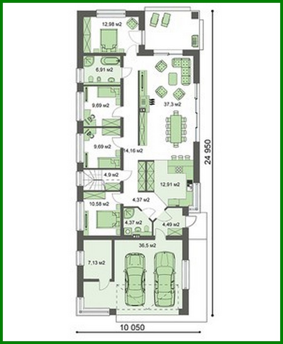 Visualization gallery - One-story apartment building with attic and terrace