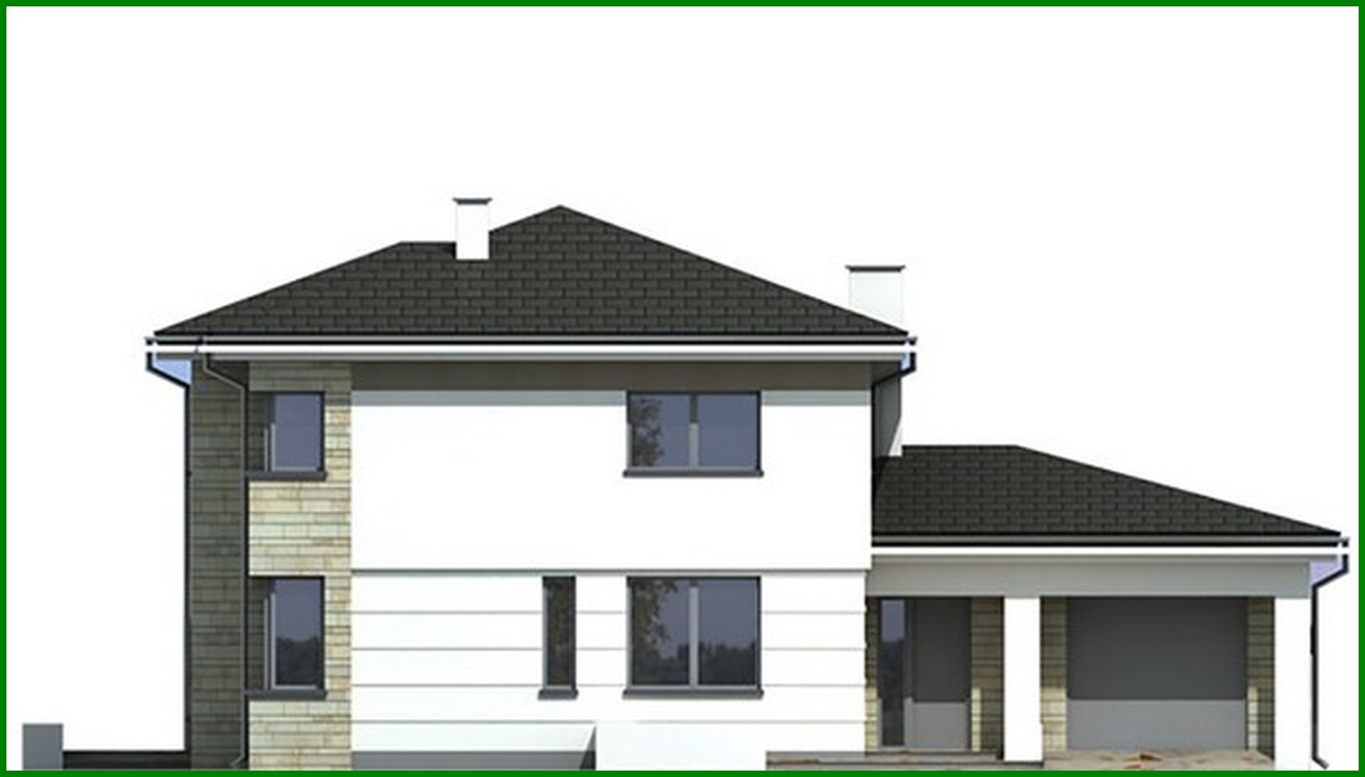 Visualization gallery - Two-story residential building with a semicircular veranda