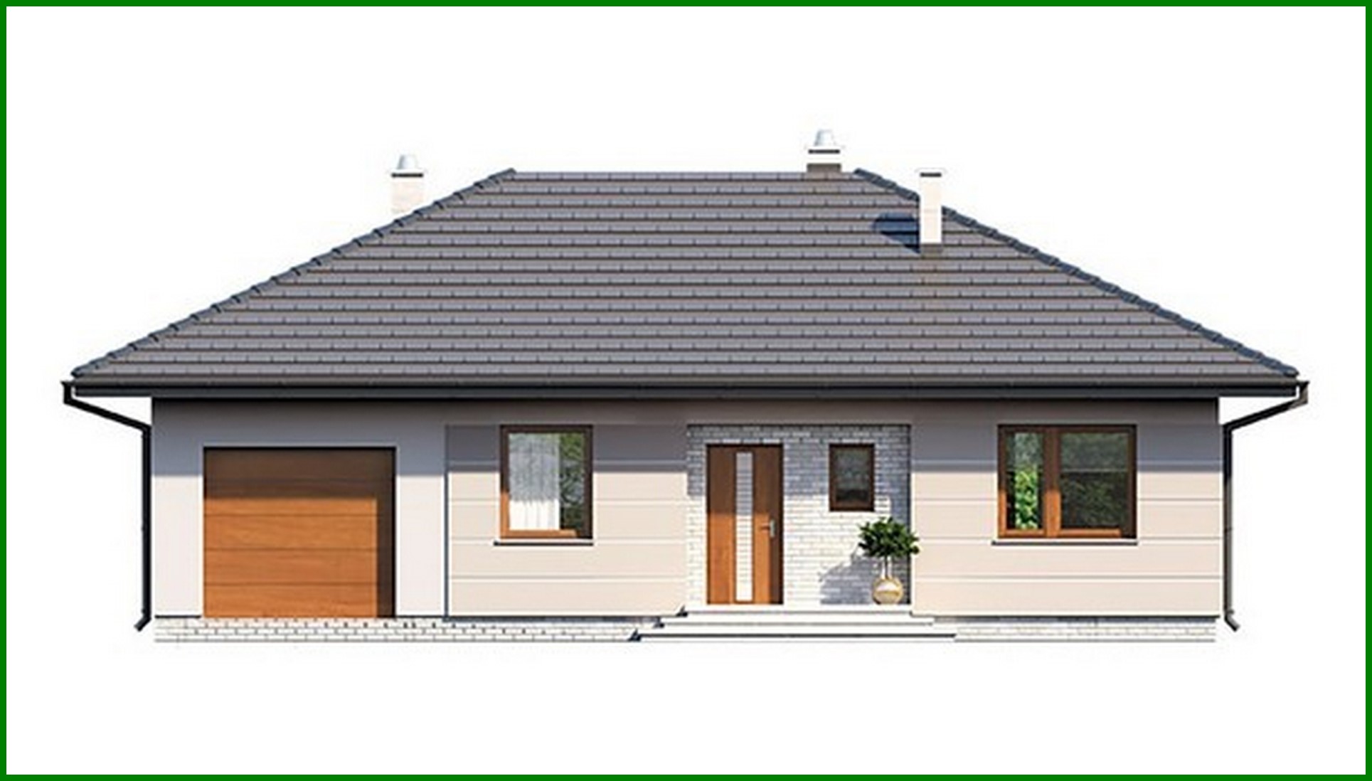 Visualization gallery - The project of a residential building in noble shades per 100 square meters. m with garage