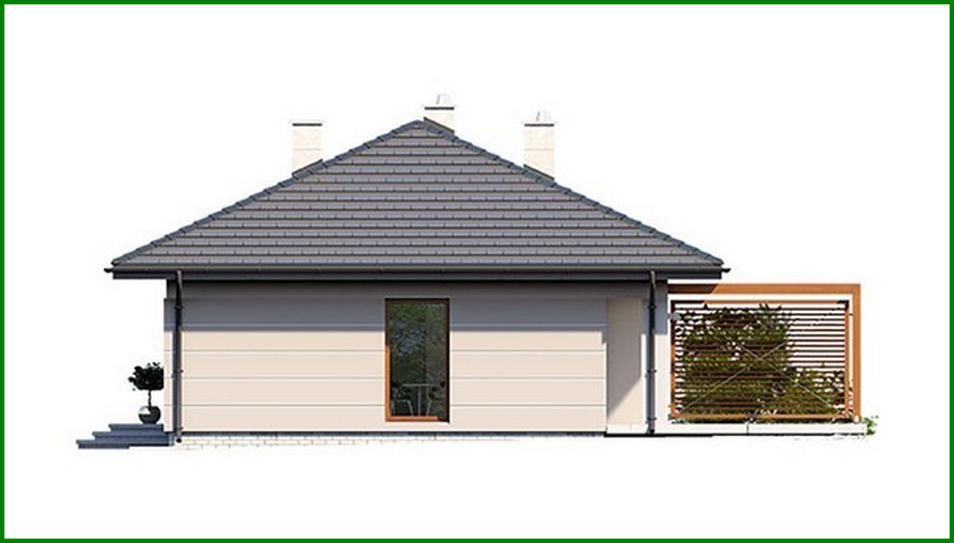 Visualization gallery - The project of a residential building in noble shades per 100 square meters. m with garage