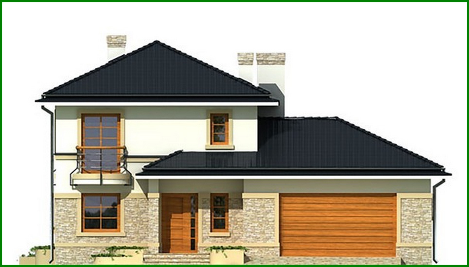 Visualization gallery - Project of the original two-story residential building with semicircular balconies and terraces