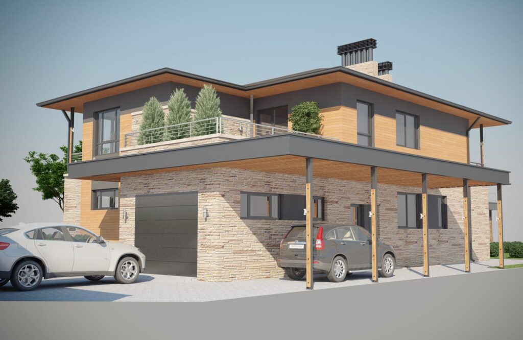 Two storey mansion house plan