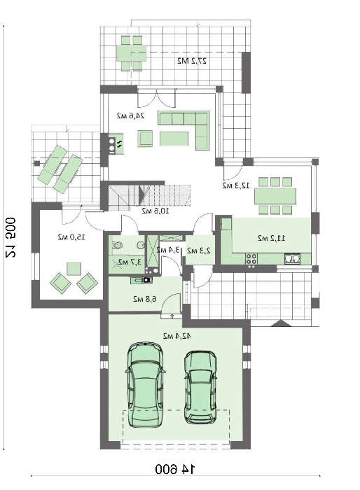 Visualization gallery - Two-story house with a comfortable sitting area