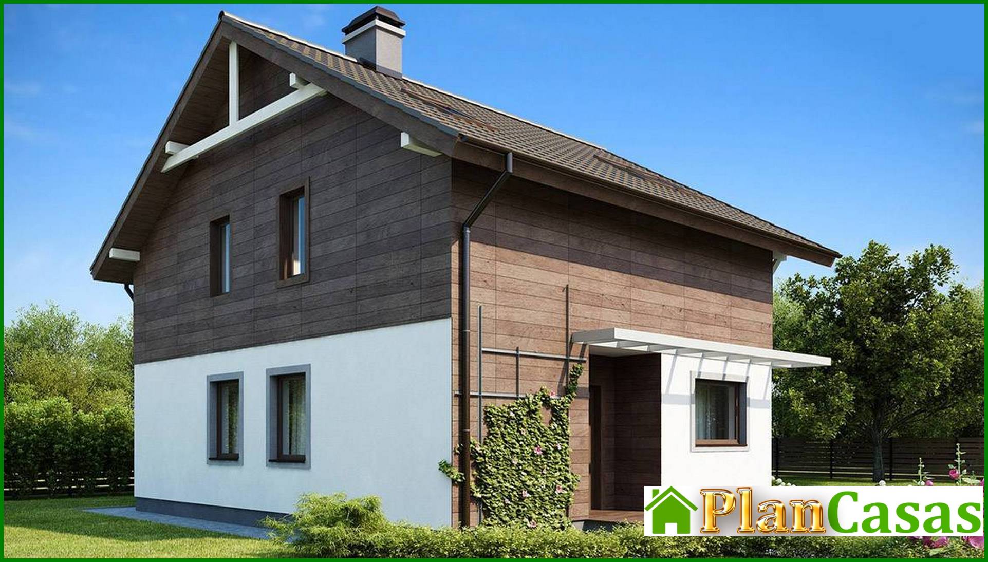 Visualization gallery - The project of a two-story house with panoramic glazing