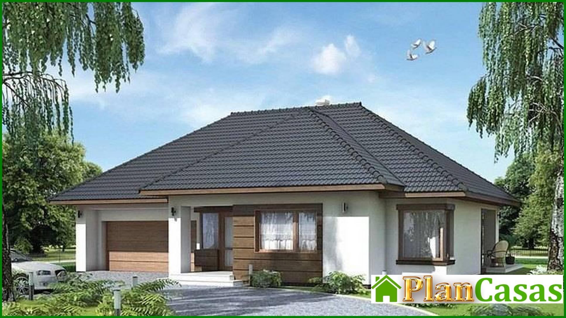 Visualization gallery - One-story residential building, divided into day and night zones