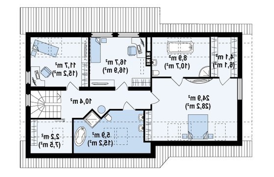Visualization gallery - The project of a large house with an attic, a garage for two cars