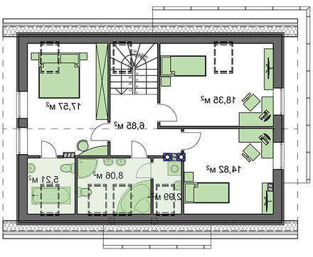 Visualization gallery - The project of an energy-saving classic house with an attic