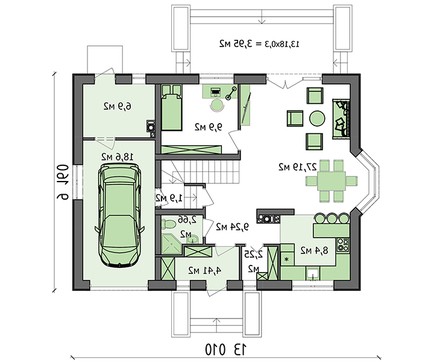 Galería de visualizaciones - Proyecto de elegante mansión con superficie habitable de 180 m²