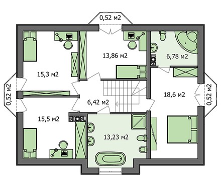 Galería de visualizaciones - Proyecto de elegante mansión con superficie habitable de 180 m²