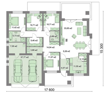 Visualization gallery - One-storey house with an open spacious terrace