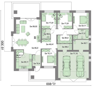 Visualization gallery - One-storey house with an open spacious terrace