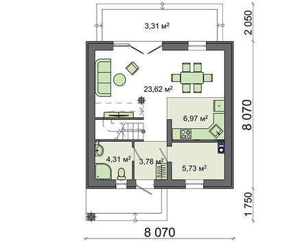 Visualization gallery - Modern two-story cottage with three bedrooms