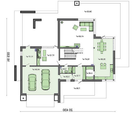 Visualization gallery - Modern Art Nouveau house with sauna on the second floor