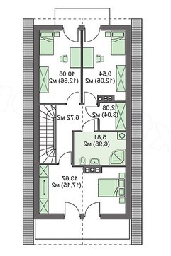 Visualization gallery - Two-story house with balconies for a narrow plot