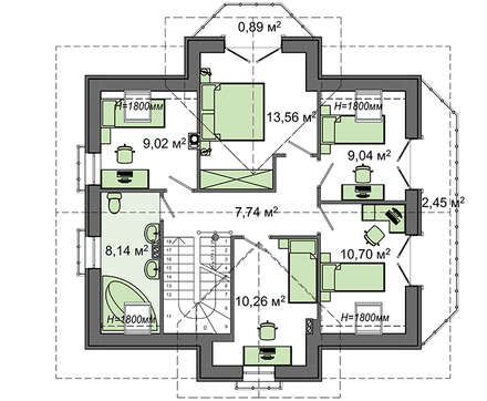 Visualization gallery - 6-Bedroom Two-Storey Cottage Project
