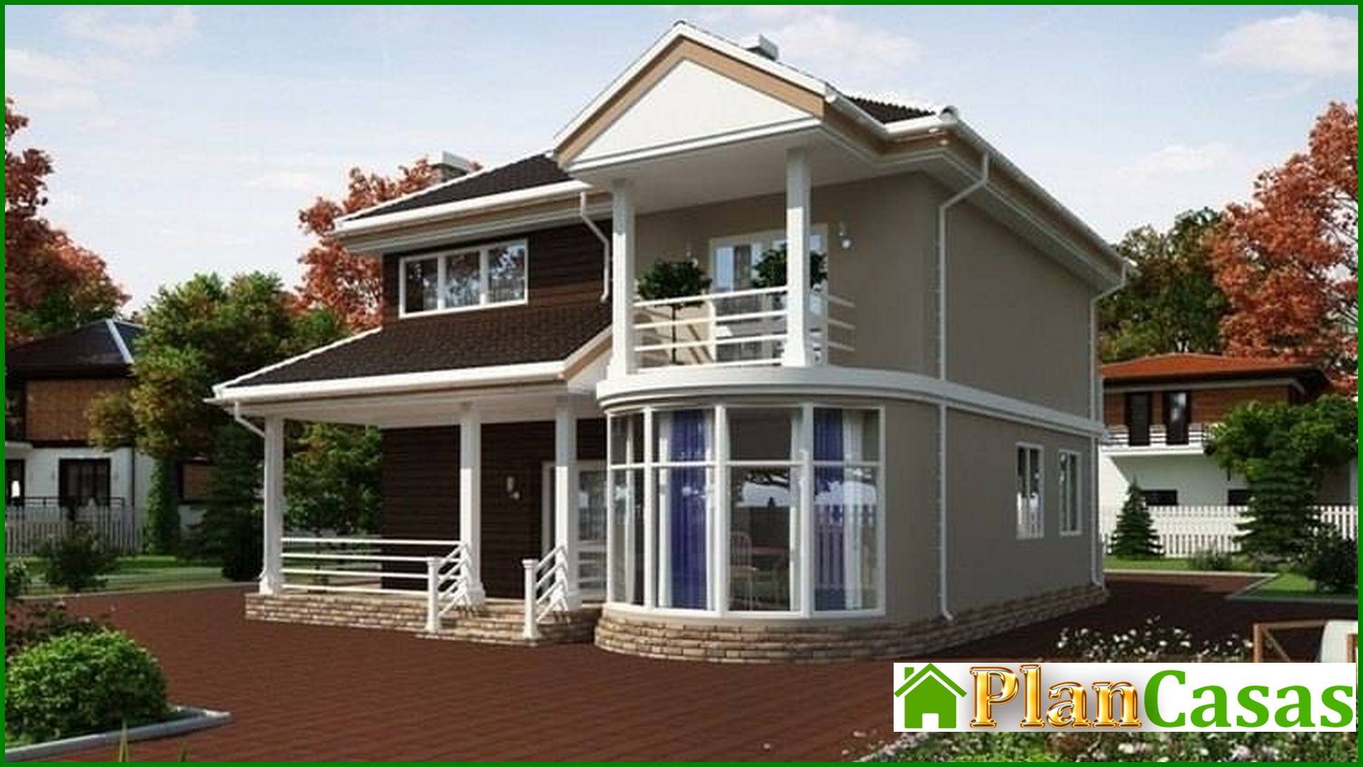 Visualization gallery - Stylish unusual two-story mansion