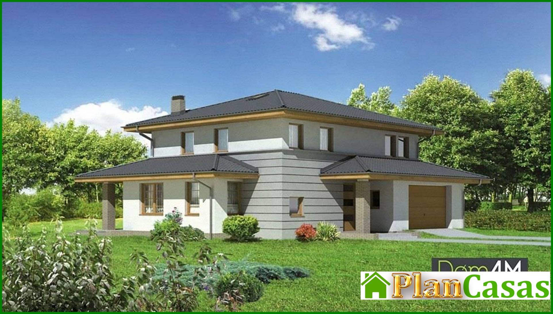 Visualization gallery - Interesting cottage with a garage for 2 cars