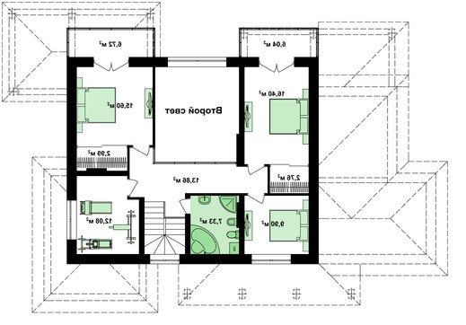 Visualization gallery - A project of a comfortable country cottage with a garage for two families