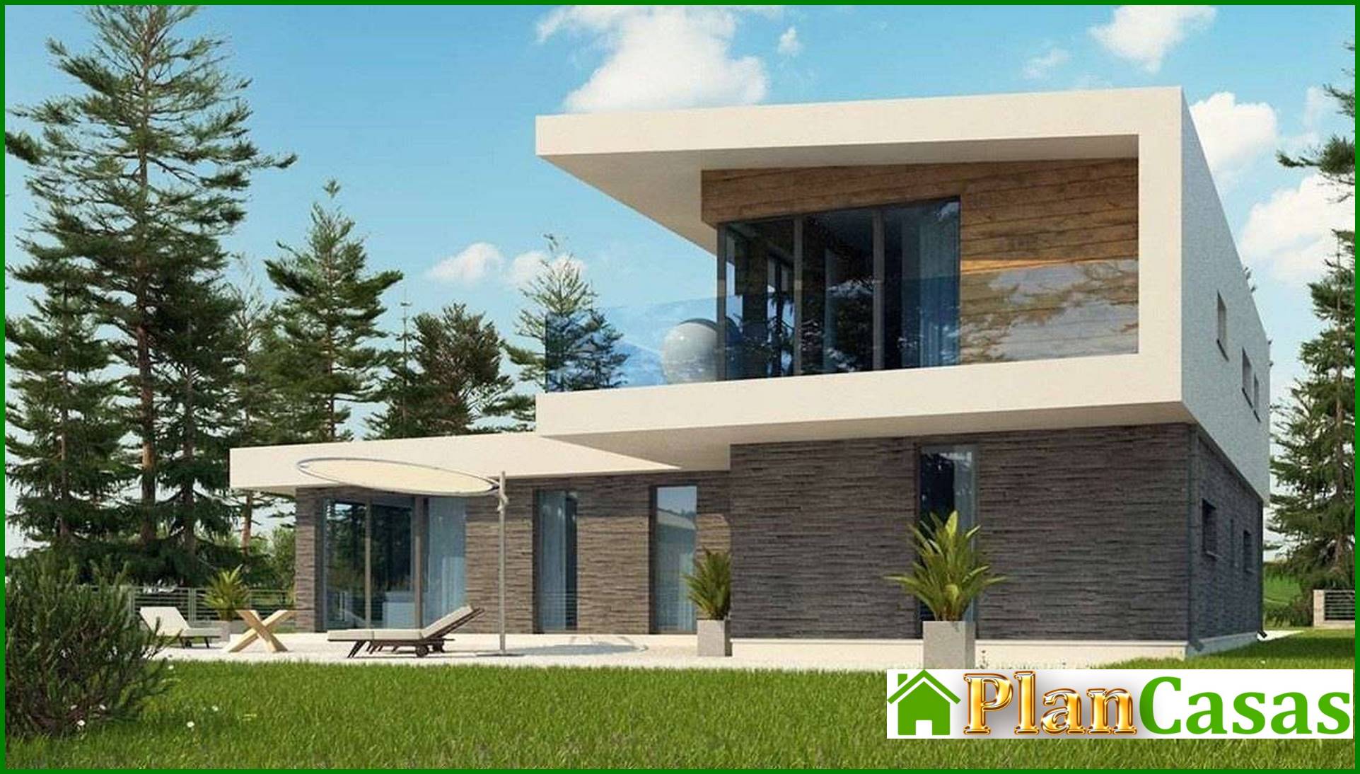 Visualization gallery - Original T-shaped house in a modern style