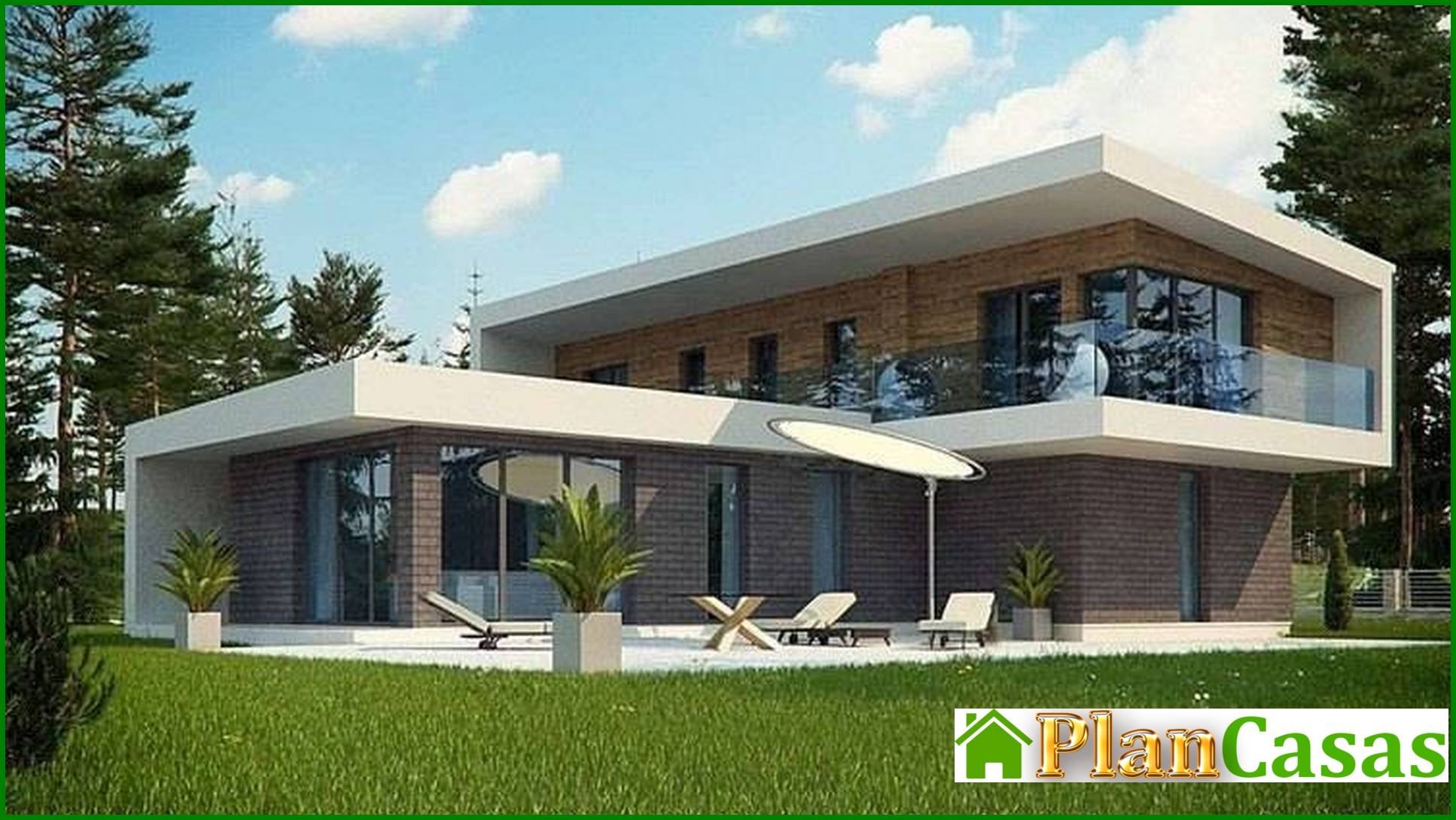 Visualization gallery - Original T-shaped house in a modern style
