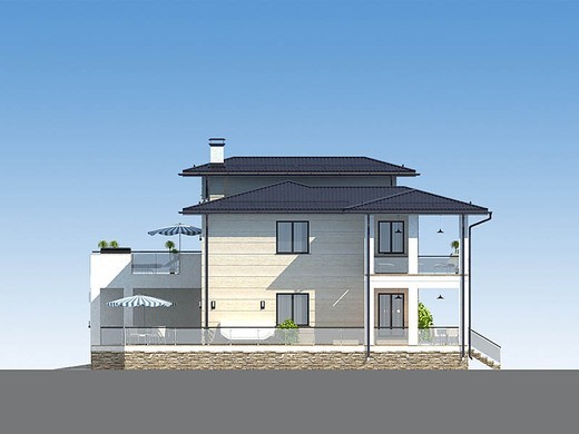 Visualization gallery - Architectural project of a two-story modern holiday home