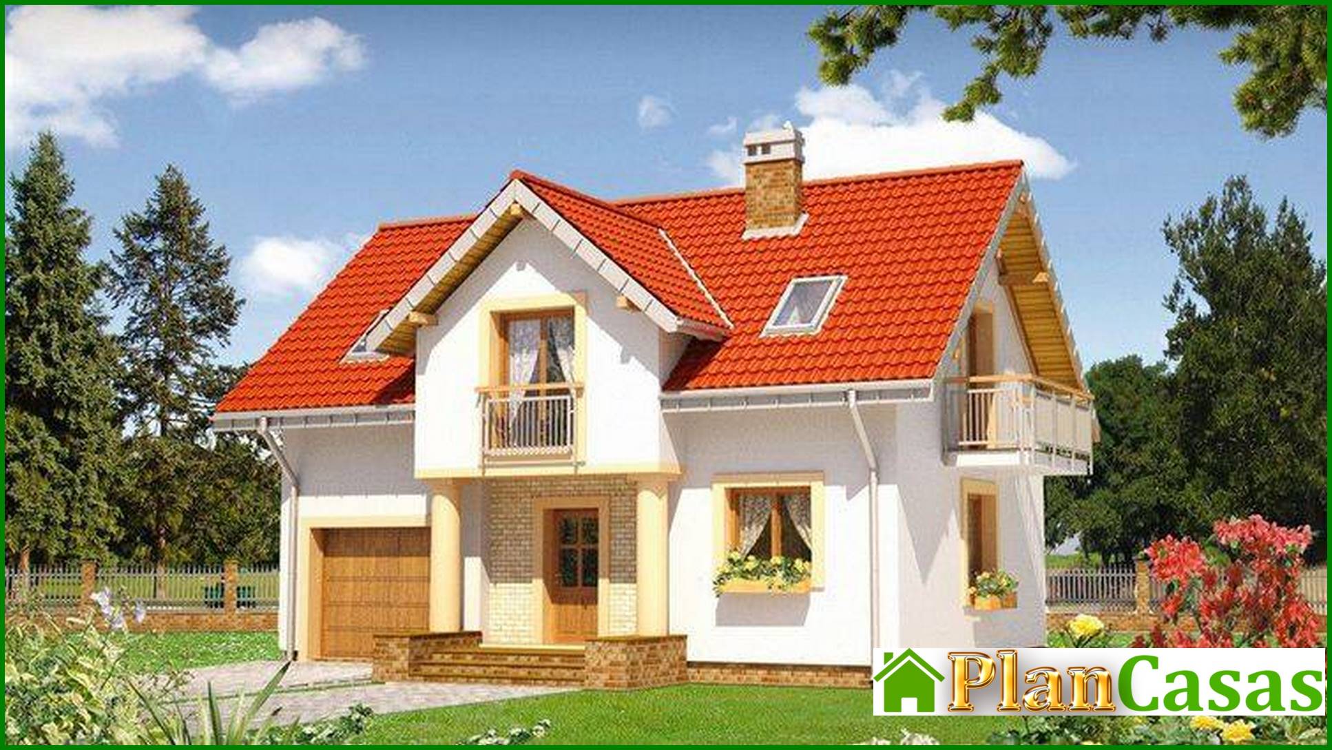 Lovely house with balconies house plan