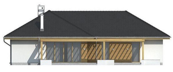 Visualization gallery - The project of a one-story cottage with a frontal garage for two cars