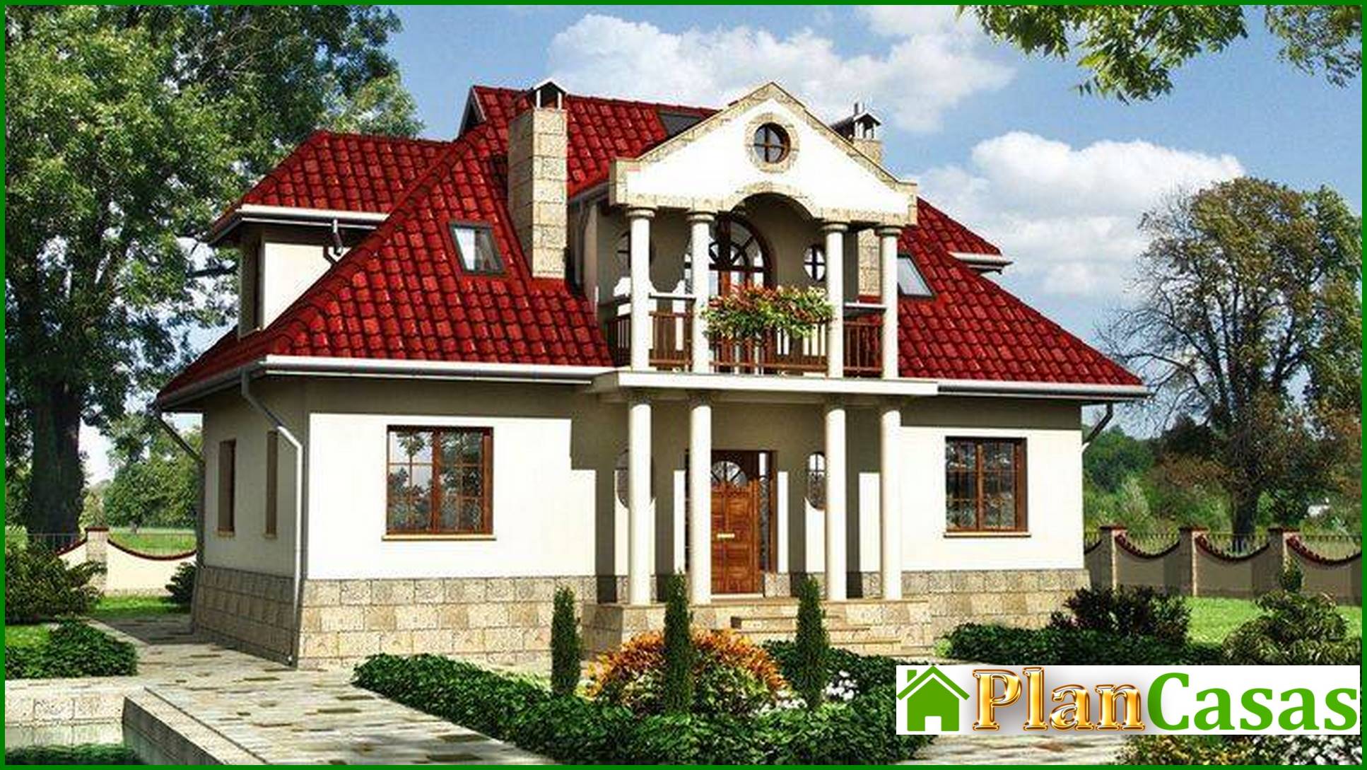 Pompous residential building on two floors house plan
