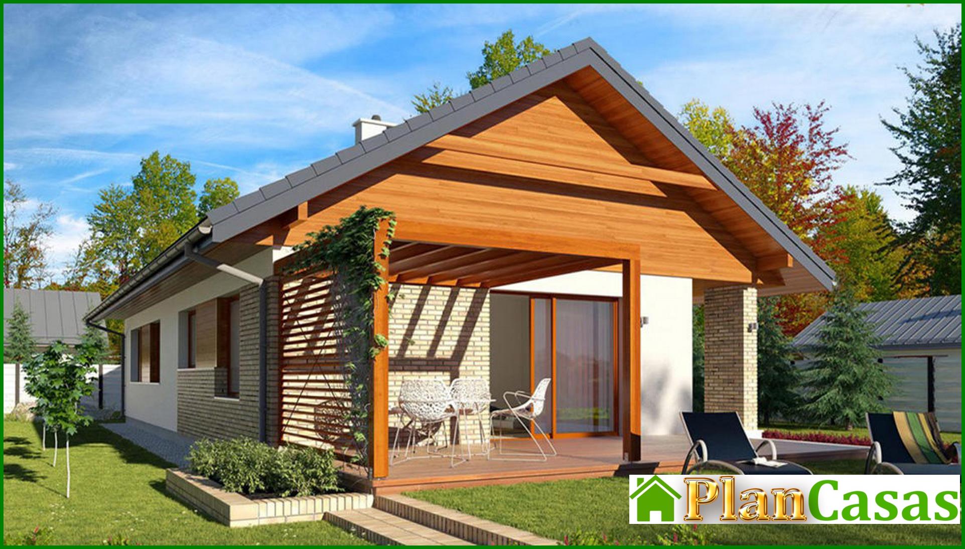 Design of a one-storey 3-bedroom cottage for a narrow plot house plan
