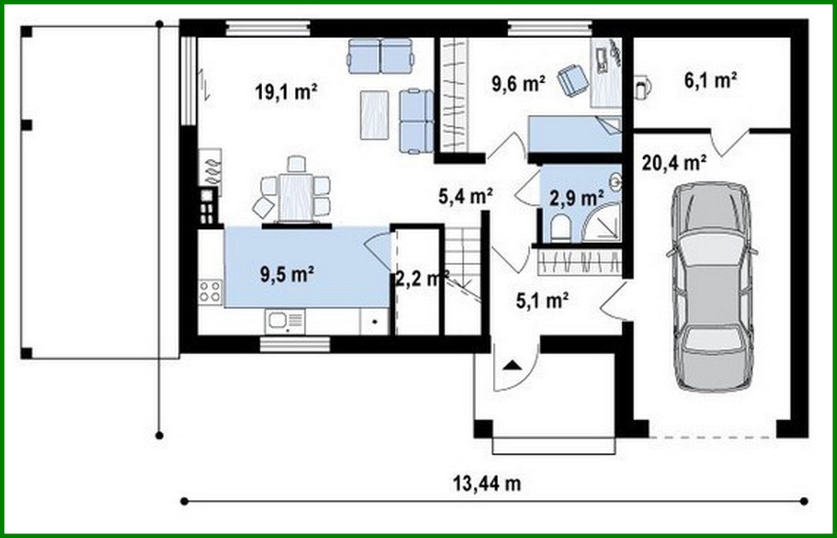 Visualization gallery - Project of a modern two-story cottage with a summer terrace
