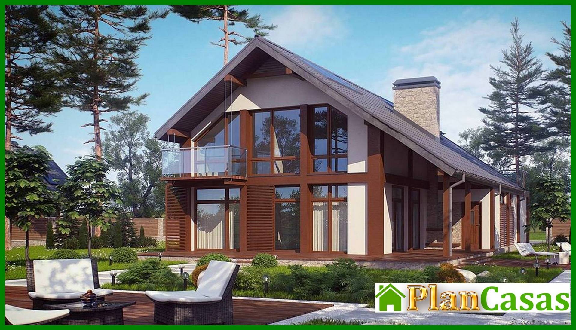 The project of a spacious cottage with a terrace above the garage house plan